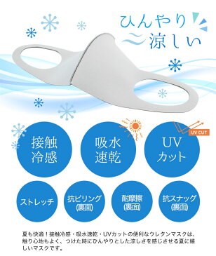 【楽天カードで3倍】【2枚セット】【接触冷感素材】クールマスク 接触冷感 吸水速乾 UVカット 日本製 洗えるマスク 男女兼用 子供用マスク 繰り返し洗って使える 涼しい ひんやり 夏用マスク おしゃれ ウイルス 風邪 花粉症 予防 キッズ メンズ レディース クリスマス