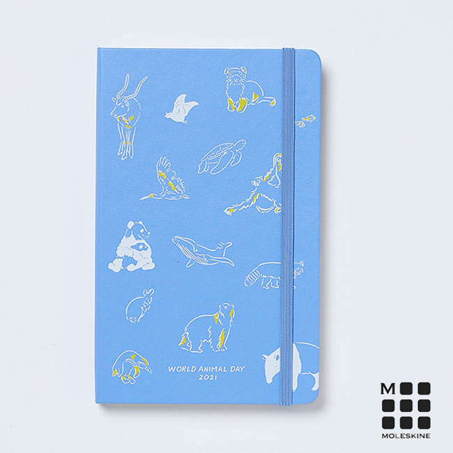 【最大23倍!9/5(月)Wエントリー&Rカード】foxco モレスキン MOLESKIN NOTEBOOK ノート 無地 World Animal Day 2021 foxco Limited Edition Notebook アニマル イラスト Lサイズ ラージサイズ