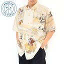 【5/18限定!エントリーで19倍確定】PORTER CLASSIC DISNEY M&F PC ORIGINAL ART ALOHACOLLECTION PARIS-LONDON ポーター クラシック アロハ コレクション アロハシャツ ディズニー パリ ロンドン シャツ 半袖 総柄 レーヨン メンズ レディース おしゃれ デザイン dp-024-2709(4)