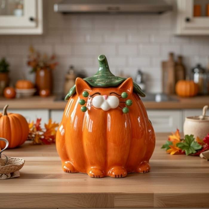 ハロウィン　パンプキン　ガーデン用　2段カボチャ　オブジェ　置物　陶器 ハロウィン パンプキン ガーデン用 2段カボチャ オブジェ 置物 陶器