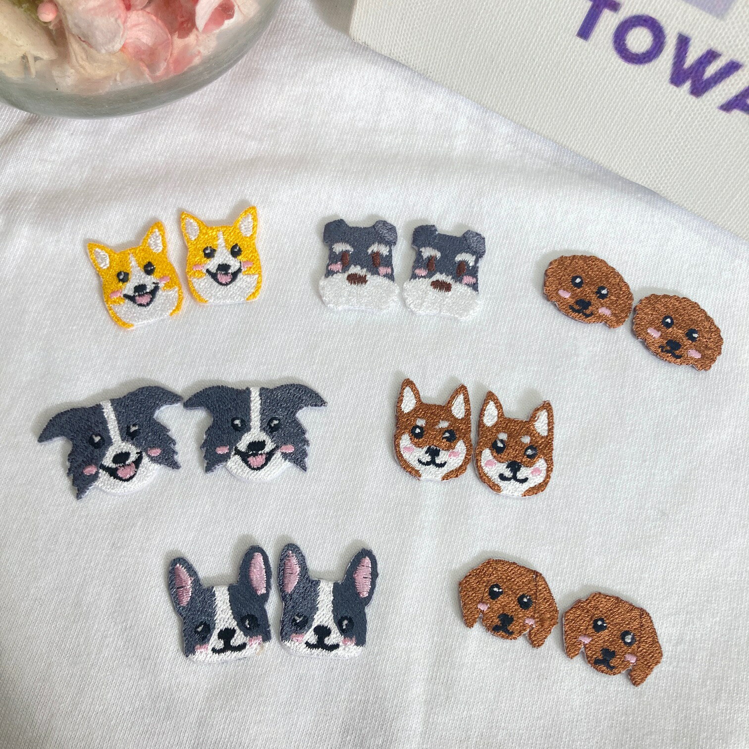 ワッペン アイロン 2個セット 犬  刺繍 アップリケ 犬 動物 ペット 柴犬 豆柴 コーギー シュナウザー プードル ボーダーコリー フレンチブルドック フレブル ダックスフンド ダックス ハンドメイド 入園 入学 幼稚園 保育園 ハンドメイド 大人向け