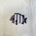 ワッペン アイロン イシダイ  刺繍 アップリケ 海 魚 海の生き物 石鯛 ハンドメイド 入園 入学 幼稚園 保育園 ハンドメイド 男の子 女の子 大人向け 先生