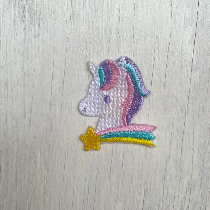 ユニコーン 星 ゆめかわ 刺繍 ワッペン アップリケ アイロン ハンドメイド 入園 入学 幼稚園 保育園 ハ..
