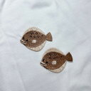 ! 訳あり ! ワッペン アイロン ヒラメ (大) 【1000円以上購入送料無】 刺繍 アップリケ 海 魚 海の生き物 鮃 ハンドメイド 入園 入学 幼稚園 保育園 ハンドメイド 男の子 女の子 大人向け 先生