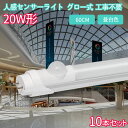 【10本セット】LED蛍光灯 20w形 直管 人感センサー付き【送料無料】58cm 工事不要 グロー式 人感センサー ライト 玄関 天井 屋内 昼白色 5500...