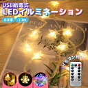 クリスマス用ライト USB式 クリスマスツリー LEDイルミネーションライト リモコン付 カーテンライト USB充電 10M 80電球 電球色 8種類の照明モー...