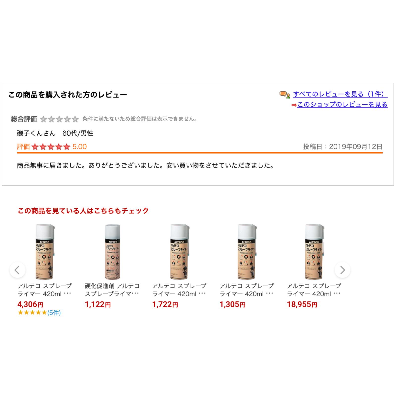 アルテコスプレープライマー420ml3本硬化促進剤
