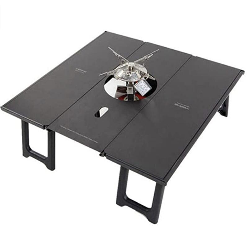 【Verne】【送料無料】トレッキングユニットテーブル (黒) 3枚セット トレッキングパッド 専用ポーチ付き 折りたたみ OD缶固定 [並行輸入品]