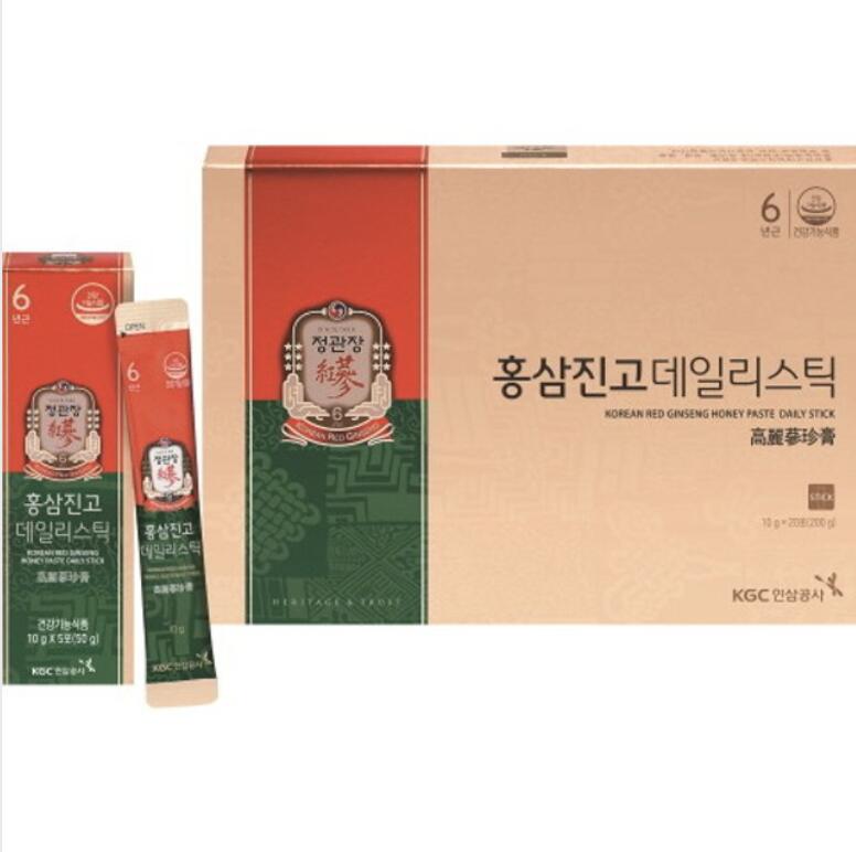 【正官庄】【送料無料】紅参珍膏（10ml X 20包）6年根 高麗人参 韓国健康食品│紅参 6年根 高麗人参 朝鮮人参 紅蔘サプリ サプリメント　健康 スタミナ 自分へのご褒美 あいさつ回り 手土産のサムネイル
