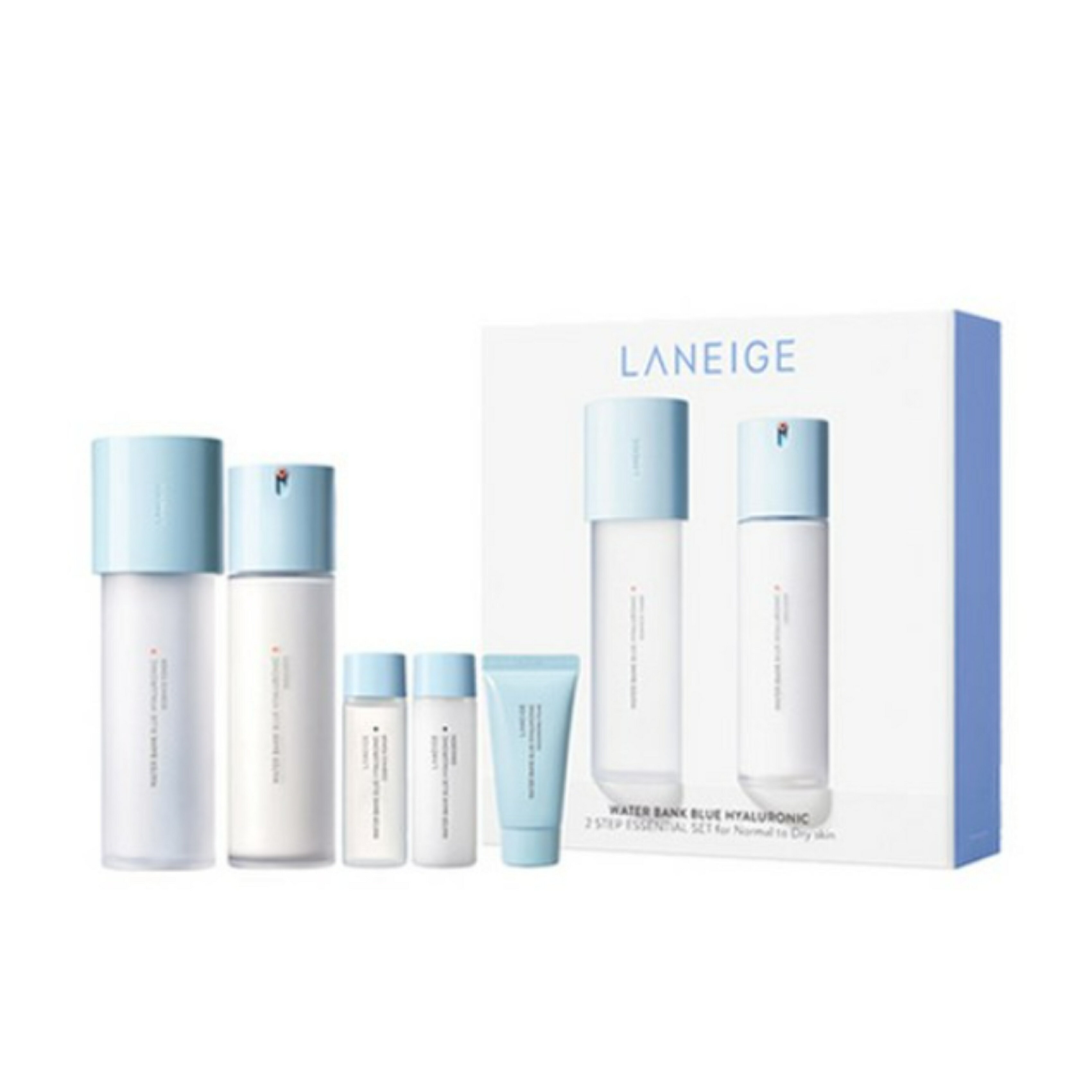 【LANEIGE】【送料無料】ウォーターバンク ブルー ヒアルロニック 基礎 2点セット エッセンス水液 160ml+25ml 乳液120ml+25ml+クレンジングフォーム30g