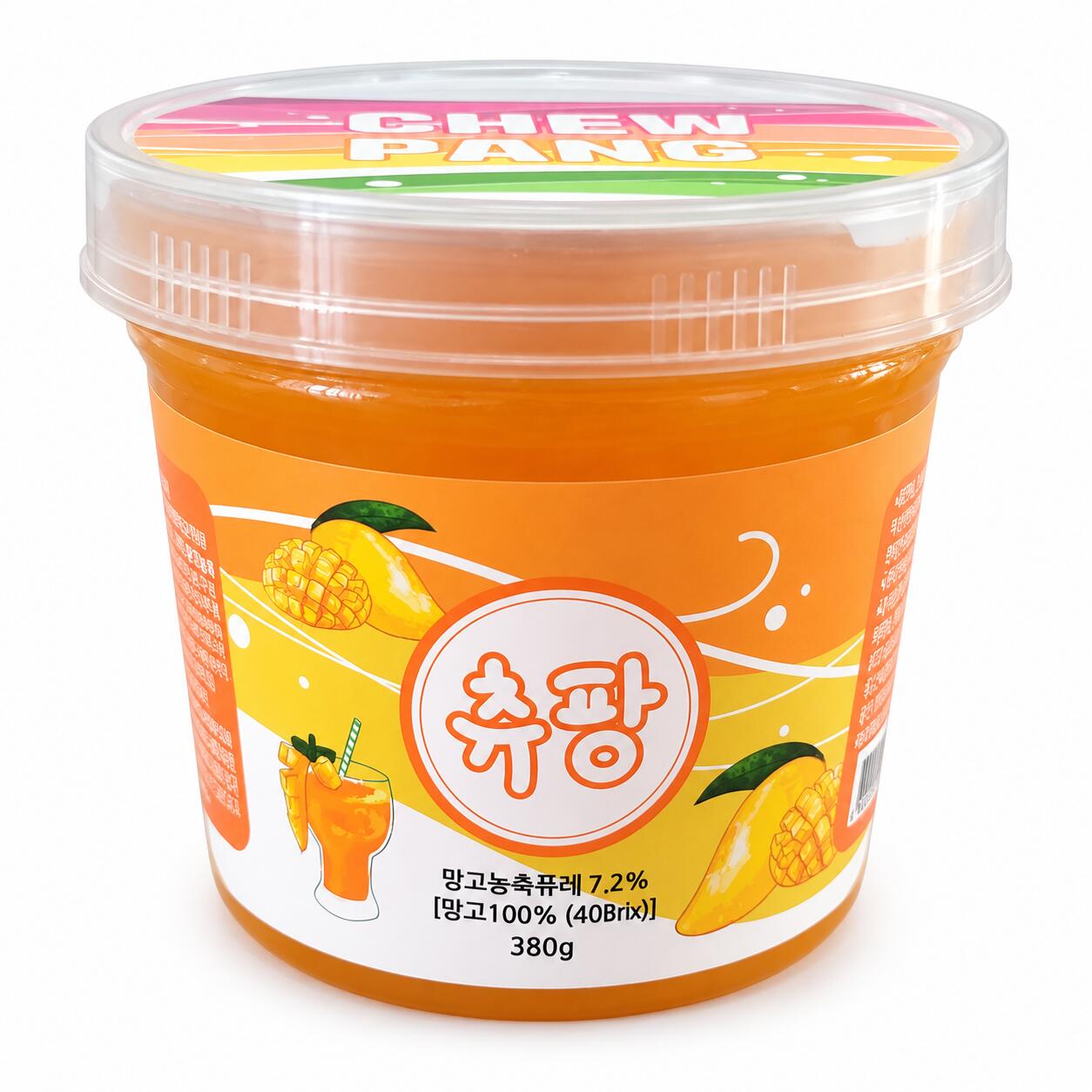 【ChewPang】【送料無料】チュパン ポッピングボバ マンゴー味 380g×1個 韓国製 ポッピングパール マンゴーフレーバー 韓国食品