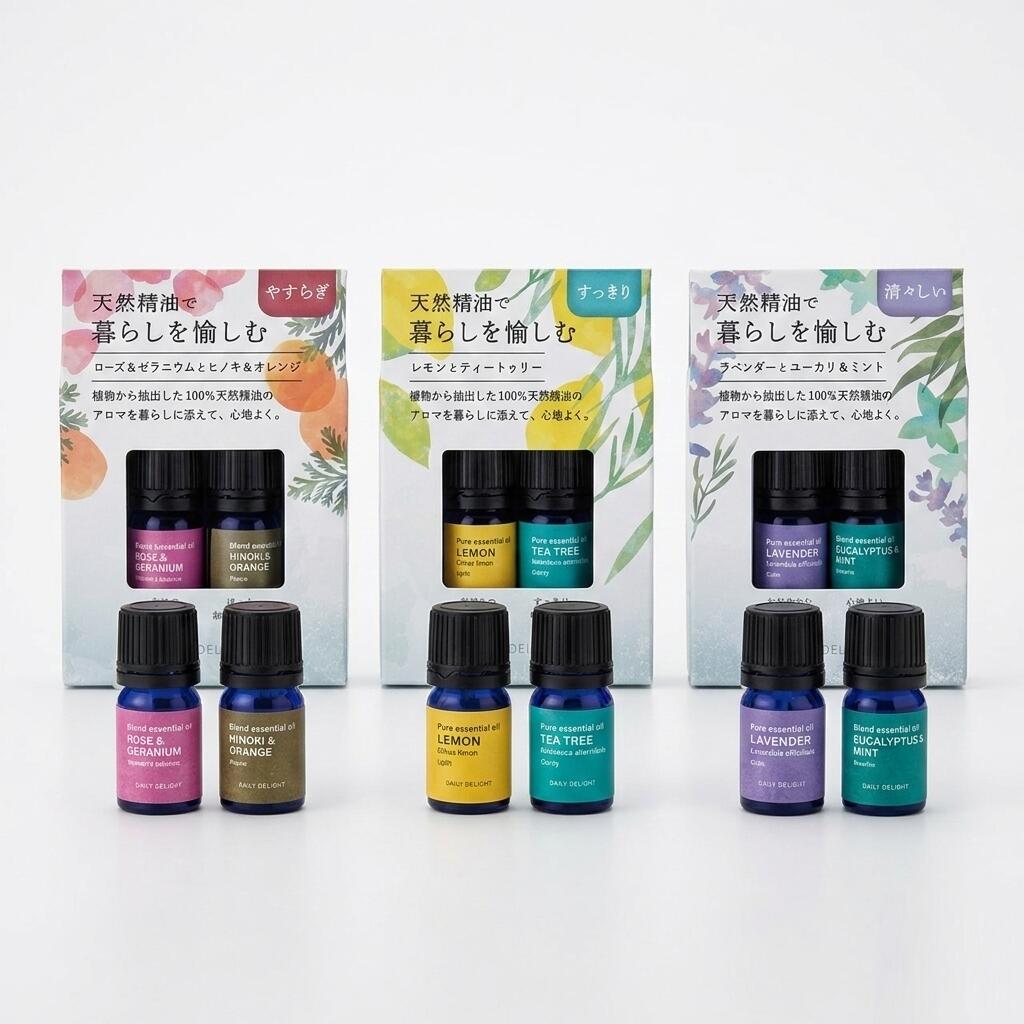 【 2本 セット 】 デイリーディライト 暮らしを愉しむ精油セット 3種 エッセンシャ...