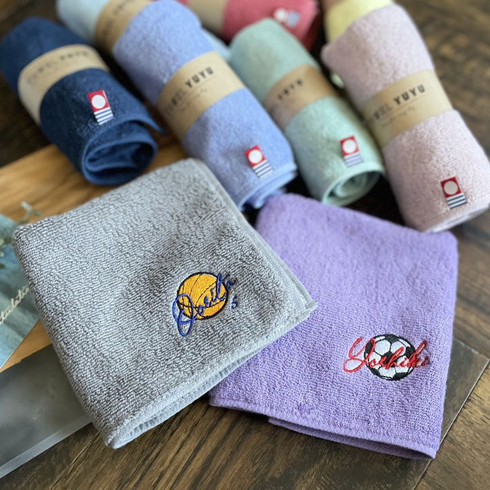 【名入れ 無料 刺繍 】今治 タオル ハンカチ【ボール デザイン】（オリム 今治 今治ハンカチ 今治タオル 野球 卓球 サッカー バスケッ..