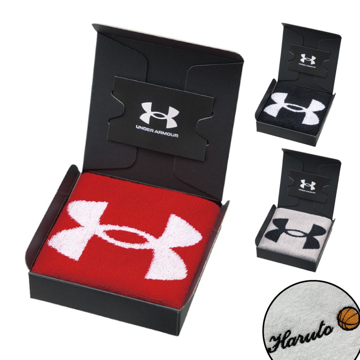 名入れハンカチ 【名入れ 無料 刺繍 】【underarmour】アンダーアーマー 「シンボル」 タオルハンカチ（名入れタオル スポーツ 部活 チームタオル 卒団 マラソン マフラータオル スポーツタオル）