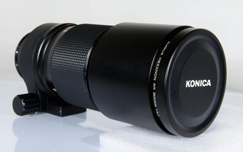 【中古】KONICA HEXANON AR 300mm F4.5 コニカマウントII用交換レンズ 三脚座付き