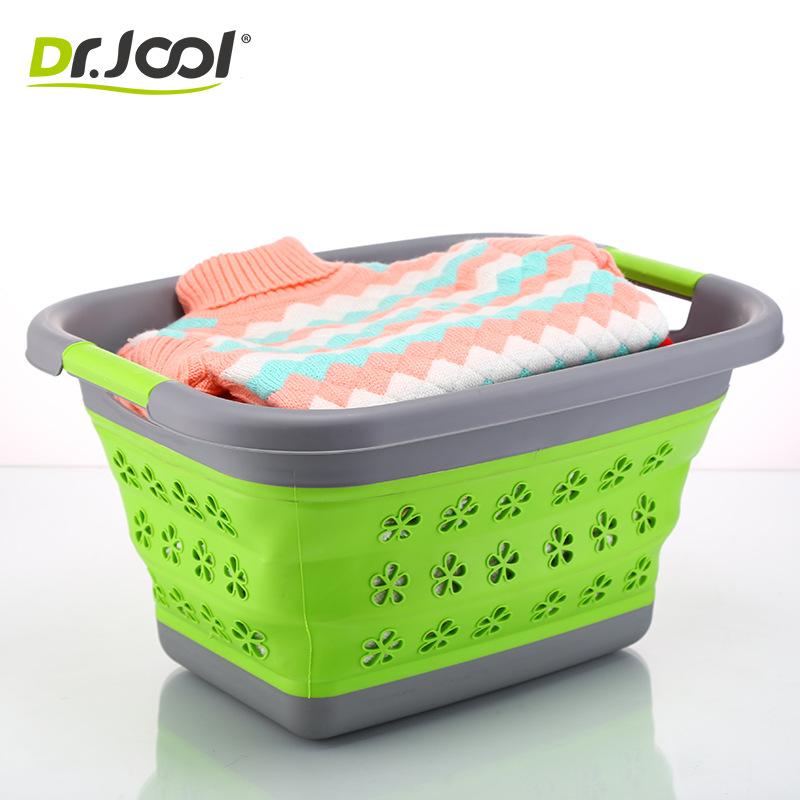 ランドリーバスケット レディース 折りたたみ式 シリコン製 花形 排水可能 野菜 フルーツ 洗濯かご 雑貨収納 車載 家庭用 グリーン パープル グレー(x10)