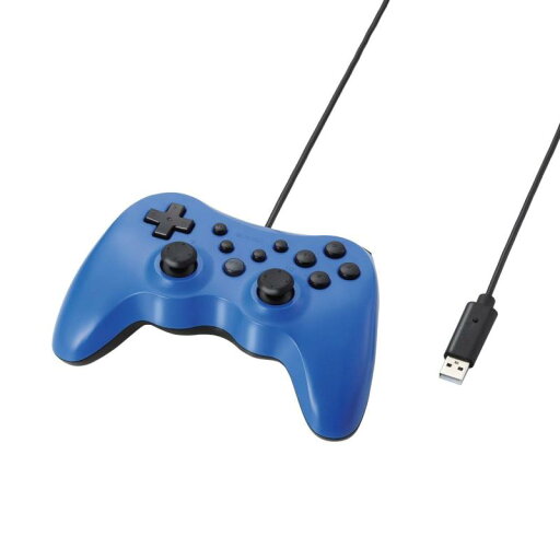 エレコム ゲームパッド 12ボタン 振動機能・連射機能付 ブルー JC-U3712FBU エレコム ゲームパッド 12ボタン 振動機能・連射機能付 ブルー JC-U3712FBU