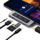 【中古】HyperDrive iPad Pro usb-c ハブ 6-in-1 Media Hub メディアボタン 拡張 4K HDMI出力 60W PD MicroSD SDカードリーダー イヤホン usb 接続 ショートカットキーボード コントロール