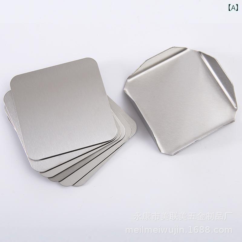 テーブルマット コースター ステンレス製 6枚セット 断熱マット スクエア型 プレースマット(x2)