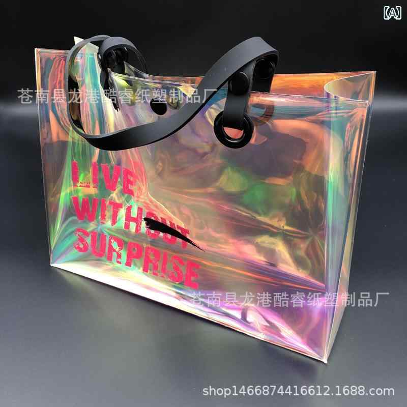 トートバッグ レディース 広告 ギフト 包装袋 TPU 幻彩 ハンドバッグ 化粧品 ショッピングバッグ (x100)