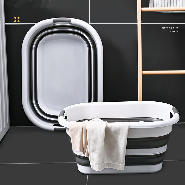 ベビー バス おもちゃ入れ 折りたたみ 大容量 ランドリーバスケット プラスチック製 収納 沐浴 ペット..