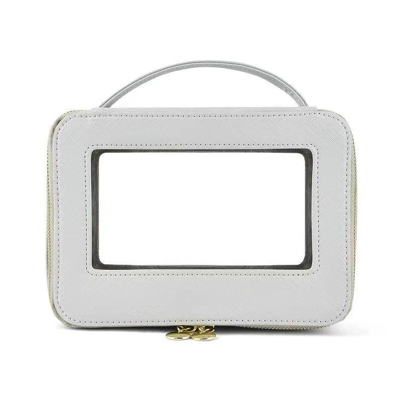 化粧ポーチ レディース 大容量 旅行用 厚手 携帯用 女性用 バッグ ピンク ブラック グリーン ブラウン ..