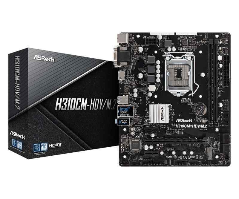 【中古】ASRock Intel H310チップ搭載 Micro ATX マザーボード H310CM-HDV/M.2