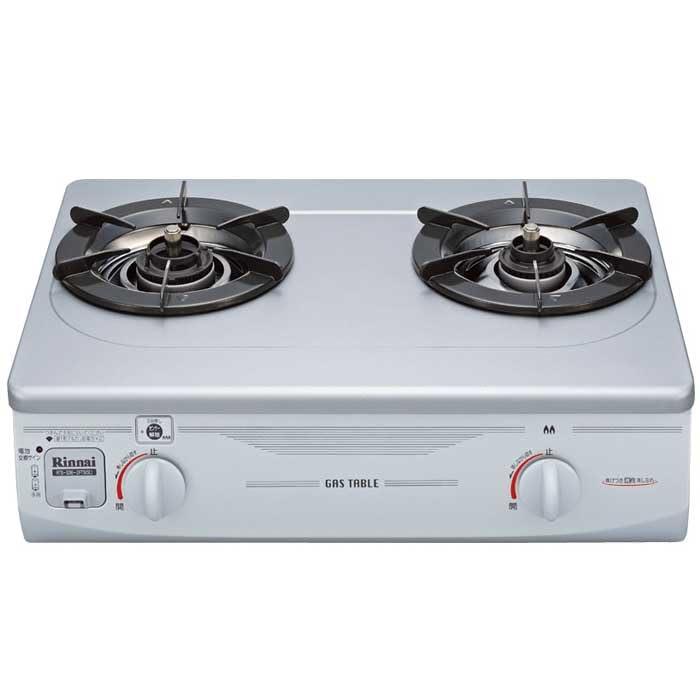 【中古】リンナイ フッ素コート 2口コンロ 56cm (グリル無し/右強火力/都市ガス(12A/13A)用) RTS-336-2..