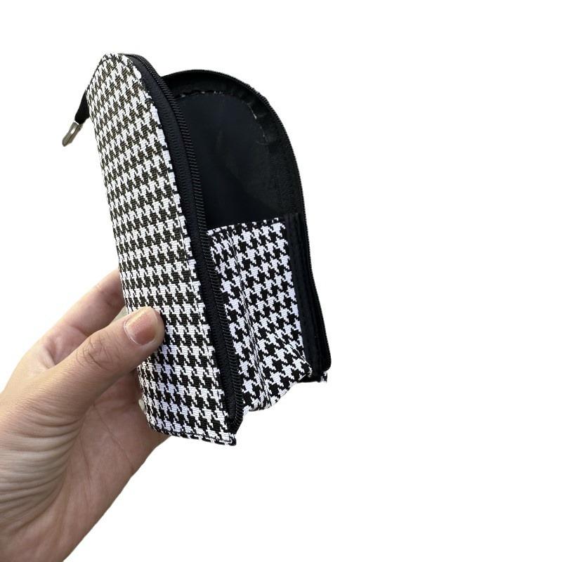 メイクブラシ レディース メンズ 12本セット 携帯用 初心者 羊毛 馬毛 人工繊維 パウダーブラシ アイシャドウブラシ リップブラシ 鼻影ブラシ ハイライトブラシ 黒 千鳥格子