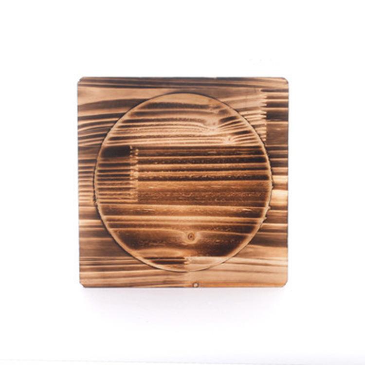 鍋敷き コースター 木製 断熱 厚手 丸型 正方形 炭化 木材 鉄板焼き 和風 鍋 フライパン ポット 急須 砂鍋 石鍋 グリルパン(x2)(3)