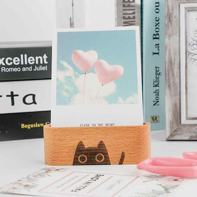 名刺入れ 木製 卓上 名刺ホルダー カードスタンド 幾何学模様 オフィス デスク収納 南米 東南アジア 北米(x2)