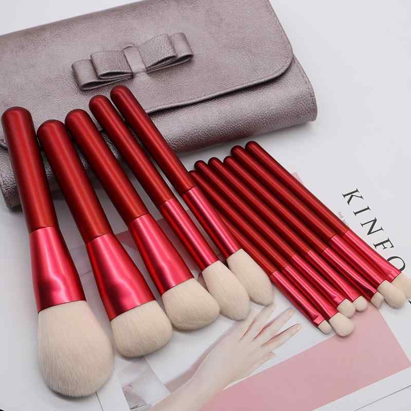 メイクブラシ 12本セット 初心者 人工毛 アイシャドウブラシ フェイスブラシ 携帯用(x3)