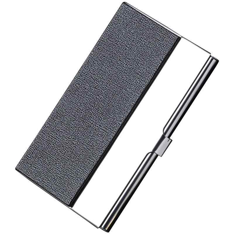 カードケース 男性用 メンズ レディース ビジネス ステンレス レザー 大容量 ブラック ネイビー コンパ..