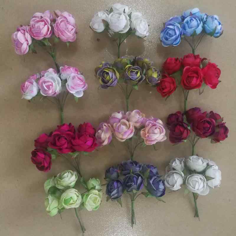 12個セット造花 バラ ローズ 薔薇 結婚式 花壁 装飾 ドライフラワー プラスチック フェイクフラワーstring