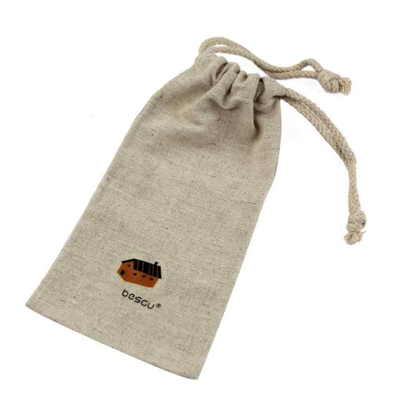 ペンケース 大容量 コットンリネン 巾着袋 布製 ハウス 小さめ木 自転車 バス