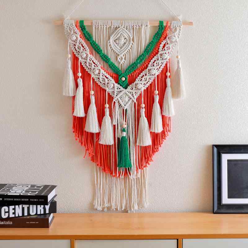 ドリームキャッチャー 壁掛け ボヘミアン 流蘇 タッセル 編み込み インテリア雑貨 リビング ベッドルーム 青赤系 青オレンジ系(x2)