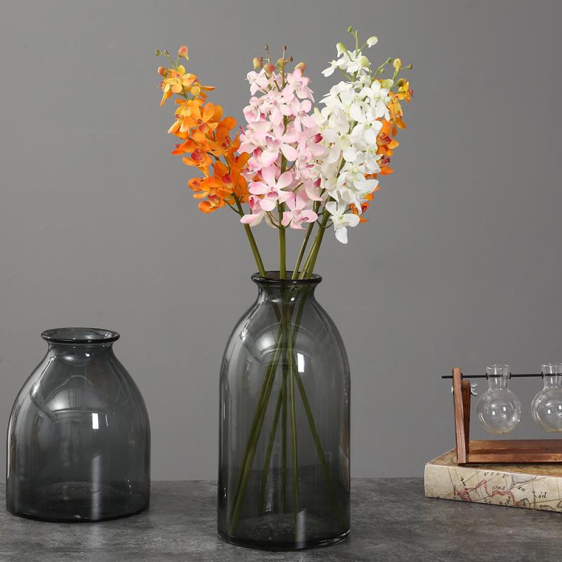 造花 小万代蘭 蘭 ラン インテリア 雑貨 飾り 卓上 ホワイト ピンク オレンジ PU素材 手触り 結婚式 パーティー イベント ディスプレイ 撮影道具 ホームデコレーション(x4)