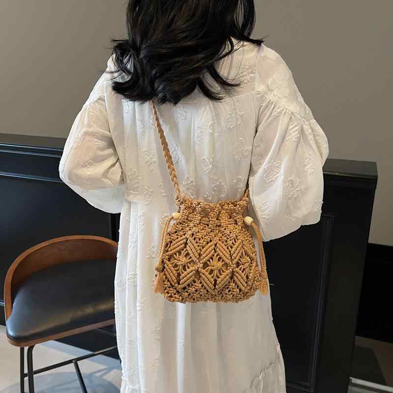かごバッグ レディース ショルダーバッグ バケットバッグ 麦わら ビーチ リゾート 旅行 ミニ スマホ 財..