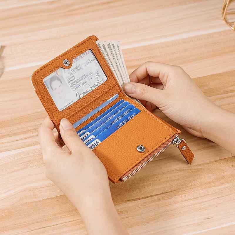 財布 レディース 革 ミニ財布 小銭入れ RFID スキミング防止 カードケース コインケース ブラック デニ..