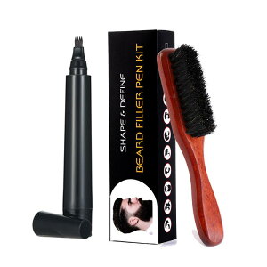 ヒゲブラシ 男性用 イノシシ毛 ブナ材 ウッドハンドル ひげペン セット メンズグルーミング 南米 東南アジア 北米(x3)