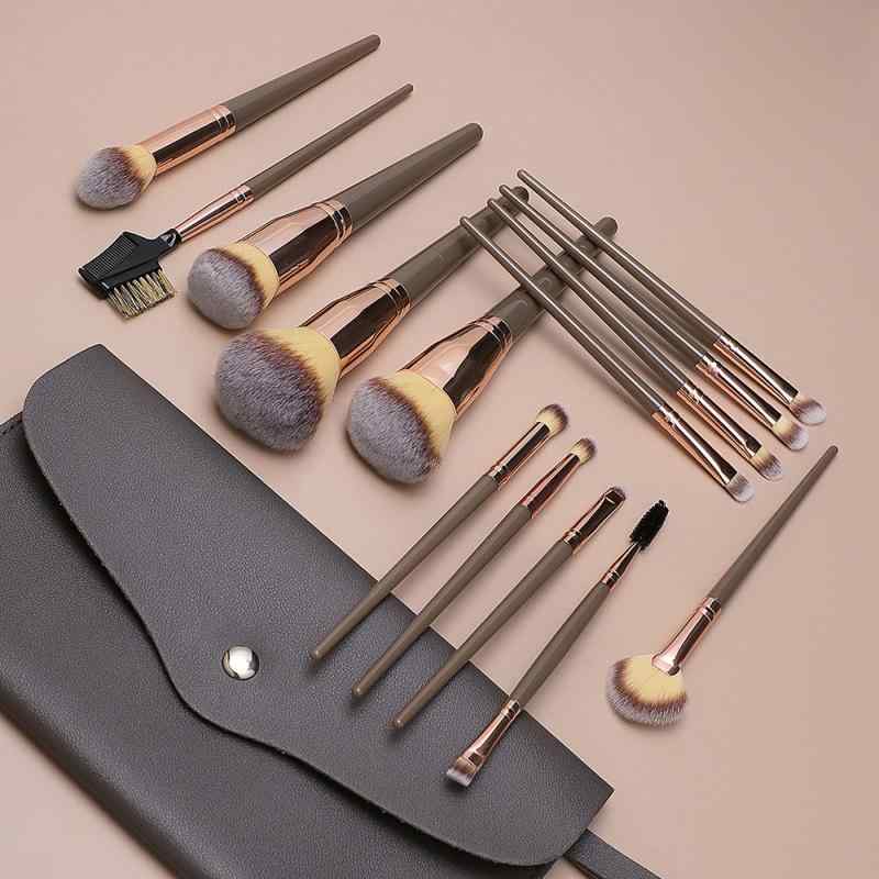 メイクブラシ 15本セット シャンパンゴールド 化粧ブラシ セット 人工繊維 メイク道具 袋付き(x2)