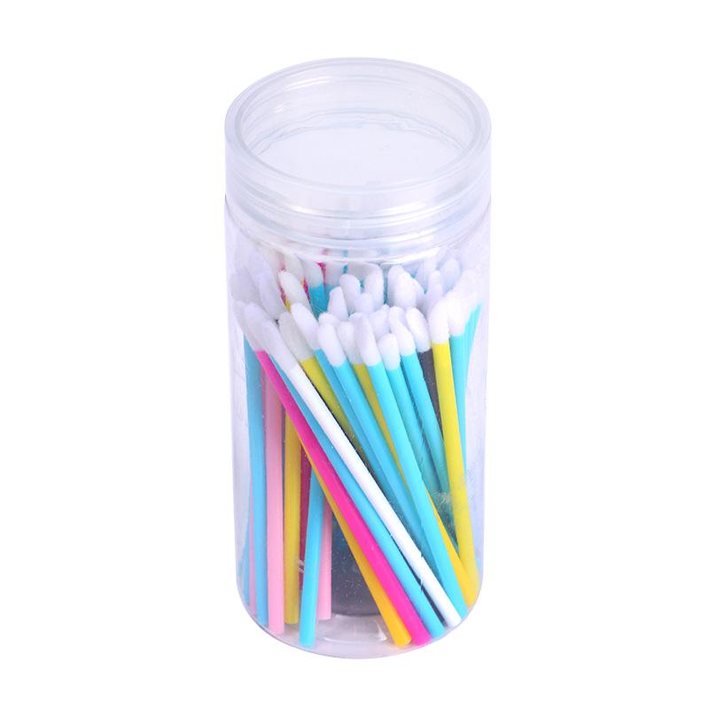 メイクブラシ 100本 リップブラシ 携帯用 人工繊維 ठोस(x3)