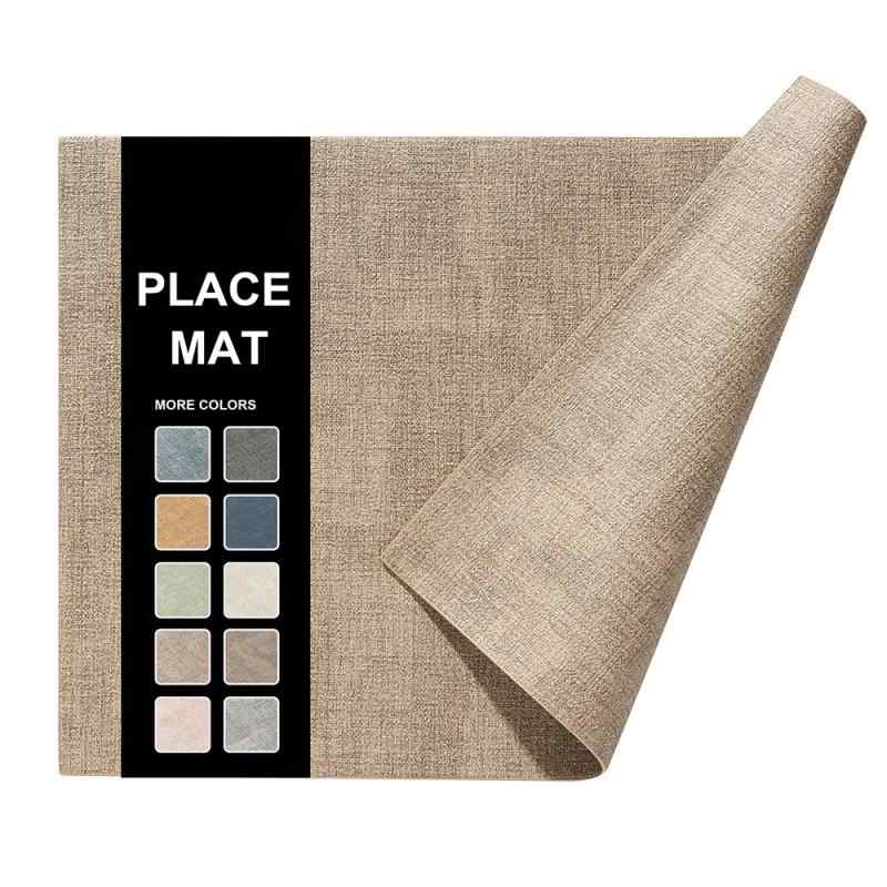 ランチョンマット 北欧風 レザー スクエア ホーム レストラン 防水 断熱 グレー系