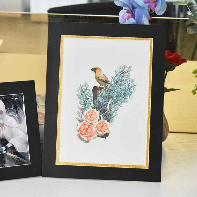 相框 8切 4切 A3 A4 3層 厚手 黒色 カード紙 フレーム 壁掛け 長方形