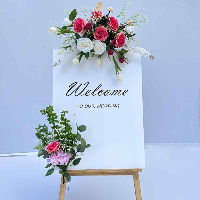 ウェルカムボード 結婚式 受付 案内板 撮影道具 インテリア 飾り 造花 フラワー