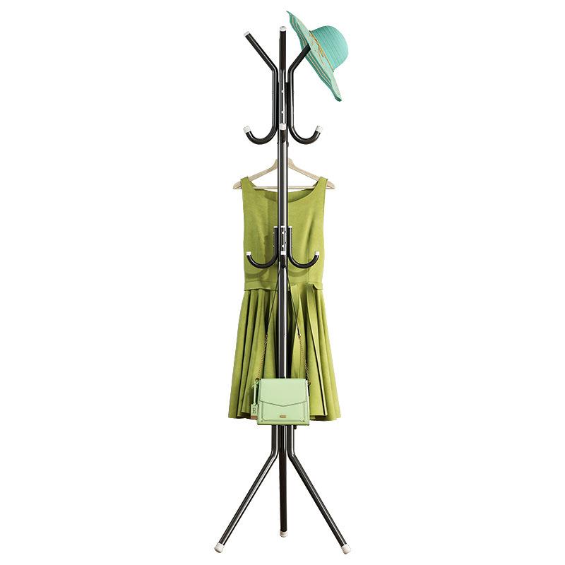 ハンガーラック アイアン ランドリーラック 衣類収納 コートハンガー 玄関収納 寝室収納 多機能 フック付き ブラック ホワイト ピンク ブルー オレンジ ロー...