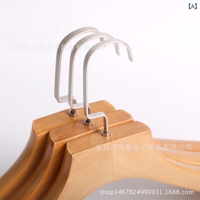 ハンガー メンズ 男性用 木製 アンティーク調 原木色 幅広 肩 衣類 収納 衣料品店 ディスプレイ用(x10)