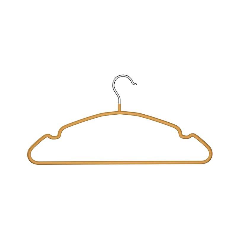 ハンガー 大人用 樹脂製 滑り止め 太め 厚手 型崩れ防止 肩パッド付き 10本セット グリーン オレンジ ..