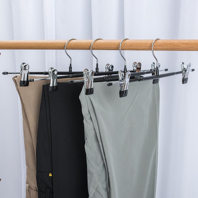 ハンガー メンズ レディース 紳士婦人服 衣類収納 高マンガン鋼 PVC ブラック シンプル(x10)