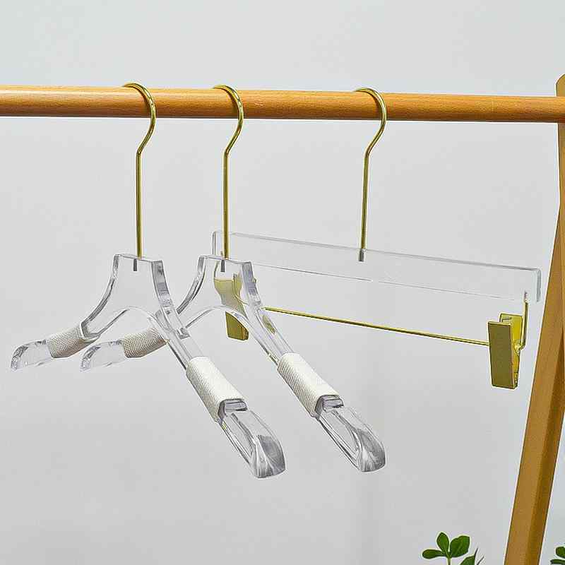 ハンガー レディース メンズ 厚手 透明 白 アクリル風 クリスタル 衣類ハンガー 型崩れ防止 滑り止め スーツ ウェディング ドレス コート ジャケット ズボ...